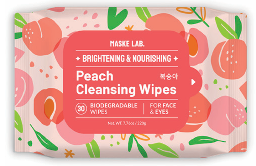 MASKE LAB - Makeup Remover Wipes - Biodegradable - Peach