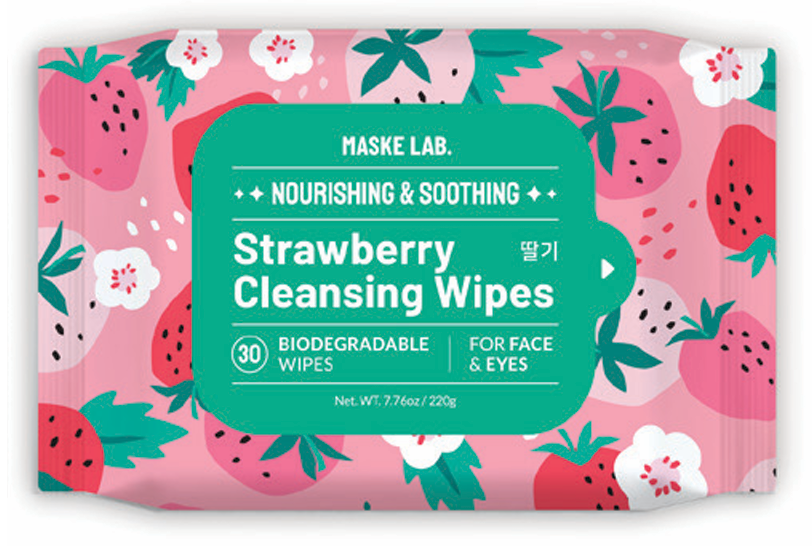 MASKE LAB - Makeup Remover Wipes - Biodegradable - Strawberry
