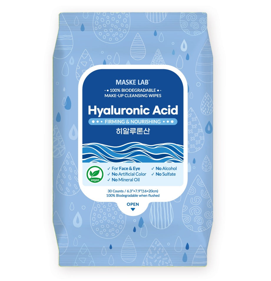MASKE LAB - Makeup Remover Wipes - Biodegradable - Hyaluronic Acid