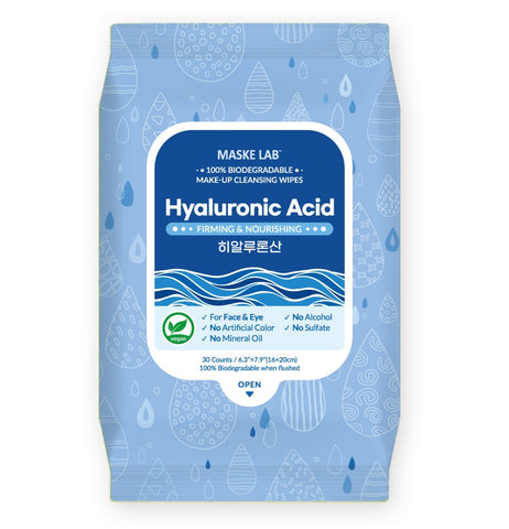 MASKE LAB - Makeup Remover Wipes - Biodegradable - Hyaluronic Acid