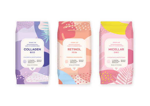 MASKE LAB - MAKEUP REMOVER WIPES (3 in 1) BUNDLE SET - CRM