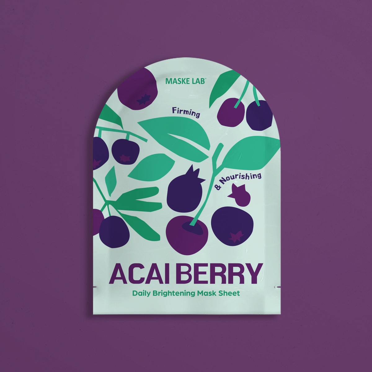 MASKE LAB FACIAL MASK PACK - Single Sheet - ACAI BERRY